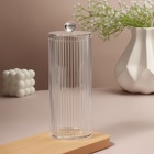 Органайзер для ватных дисков, с крышкой, d=7.5×19.5 см, прозрачный - Фото 3