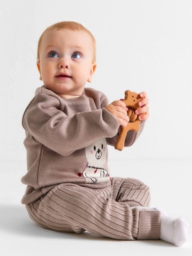 Костюм вязаный детский «Крошка Я. Зимний мишка», рост 68-74 см