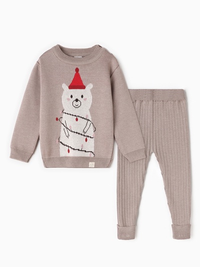 Костюм вязаный детский «Крошка Я. Зимний мишка», рост 74-80 см