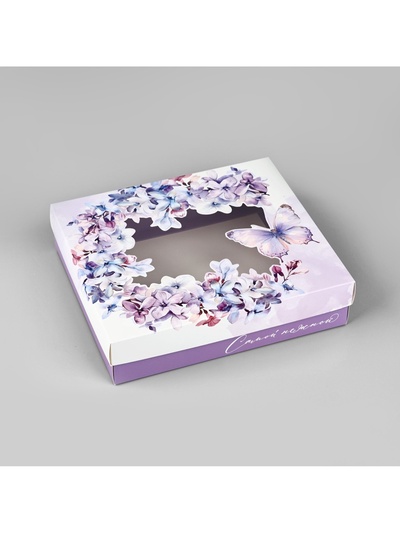 Коробка подарочная «Цветочное настроение», 23.5×20.5×5.5 см