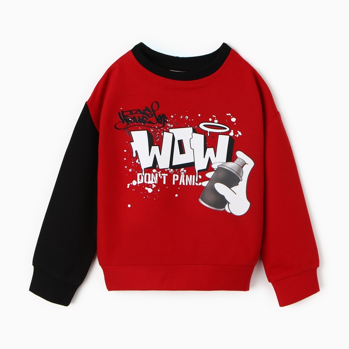 Свитшот детский MINAKU: Exclusive print, красный, рост 116 см - Фото 1