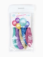 Воздушный шар латексный 12" "С днём рождения", звёзды, хром, 5 шт. - фото 809527156