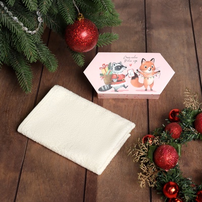 Полотенце махровое «Этель. Лисичка и енот», 30×30 см, хлопок 100%