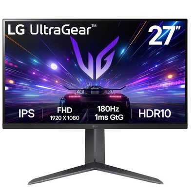 Монитор LG UltraGear 27GS65F-B, 27", IPS, LED, 16:9, HDMI, матовый, регулировка высоты, 400 кд/м², 178°/178°, чёрный