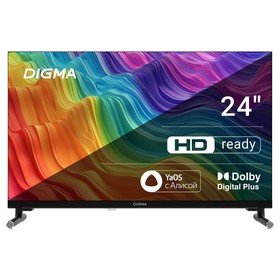 Телевизор LED Digma 24" DM-LED24SBB32 Яндекс.ТВ Frameless Metal черный HD 60Hz DVB-T DVB-T2   107991