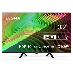 Телевизор LED Digma 32" DM-LED32SBB34 Салют ТВ Frameless Metal черный HD 60Hz DVB-T DVB-T2   1079912