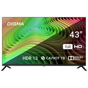 Телевизор LED Digma 43" DM-LED43SBB36 Салют ТВ Frameless Metal черный/черный FULL HD 60Hz D   107991