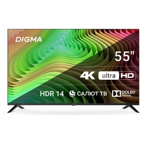 Телевизор LED Digma 55" DM-LED55UBB40 Салют ТВ Frameless Metal черный 4K Ultra HD 60Hz DVB-   107991