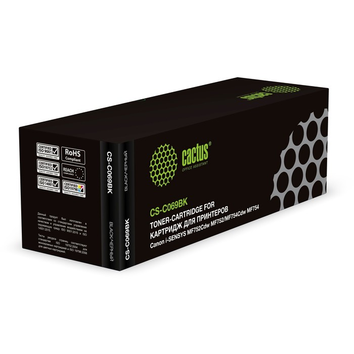 Картридж лазерный Cactus CS-C069BK 069, чёрный, 1900 стр, для Canon i-SENSYS MF752Cdw MF752/