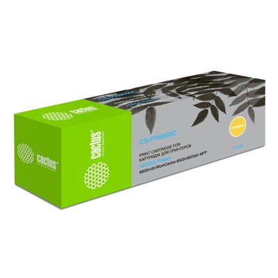 Картридж лазерный Cactus CS-PH6500C 106R01601, голубой, 2500 стр, для Xerox Phaser 6500/Work