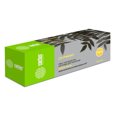 Картридж лазерный Cactus CS-PH6500Y 106R01603, жёлтый, 2500 стр, для Xerox Phaser 6500/WorkC