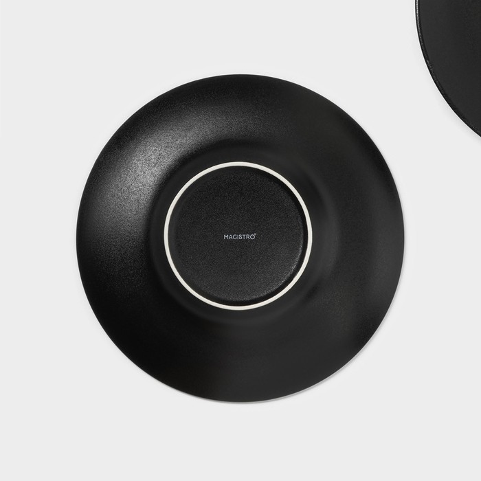 УЦЕНКА Набор тарелок фарфоровых для пасты Magistro Carbon, 21×21 см, 2 шт, цвет чёрный - фото 115150738