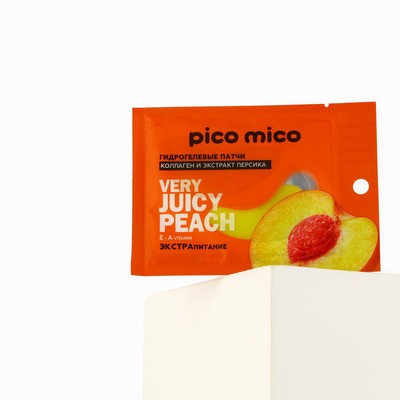 Патчи для области вокруг глаз Very juicy peach, 1 пара, гидрогелевые с коллагеном и экстрактом персика, PICO MICO