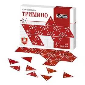 Настольная игра, тримино, 63 карточки 5 х 5 х 5 см 10785285