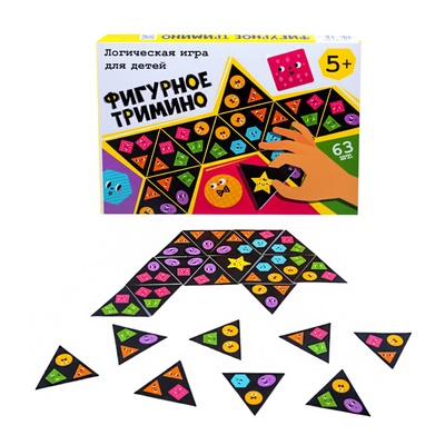 Настольная игра «Фигурное тримино», 63 карточки, 5×5×5 см