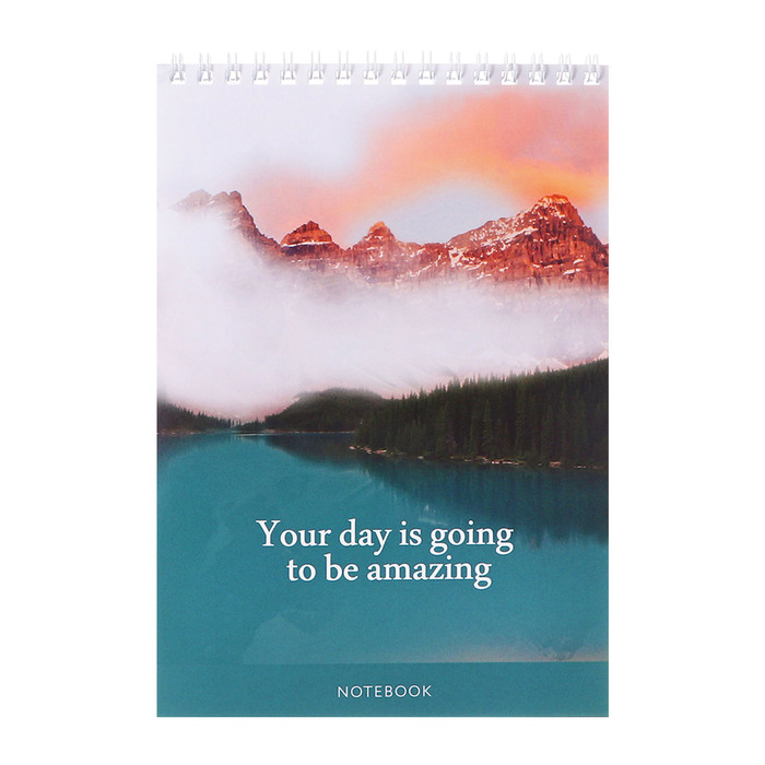 

Блокнот А5, 40 листов в клетку на гребне "Пейзаж", обложка мелованный картон, блок офсет