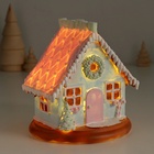 Фигурка светящаяся «Пряничный домик с ёлочкой», зефирный, 12.5×12.5×12.5 см - Фото 1