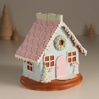 Фигурка светящаяся «Пряничный домик с ёлочкой», зефирный, 12.5×12.5×12.5 см - Фото 3