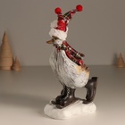 Фигурка полистоун «Гуси в колпаках, вязаных шарфах, на мини-лыжах», 12×15×22.5 см - Фото 5