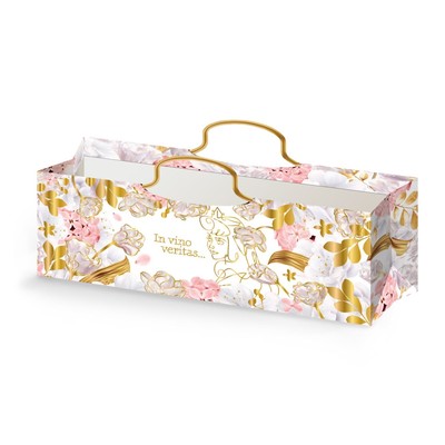 Пакет подарочный под бутылку с тиснением, Принцессы, 35.5×12.5×9 см