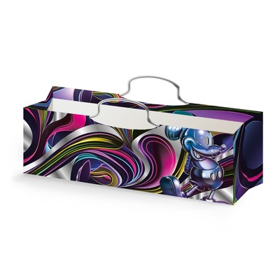 Пакет подарочный под бутылку с тиснением, Микки Маус, 35.5×12.5×9 см