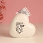 Копилка для денег «Сердце. На постройку будущего», керамика, бела, я 10.5×5×9.5 см - Фото 3