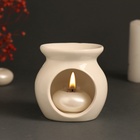 Аромалампа для эфирных масел «Антистресс», керамика, белая, 7.2×7.2×7.8 см - Фото 6