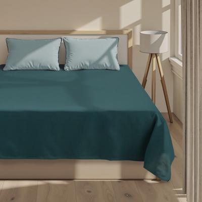 Простыня евро «Этель», 200×215 см, зелёная, хлопок 100%, бязь