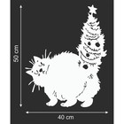 Интерьерная наклейка на окна «Новогодний кот», 40×50 см - Фото 2