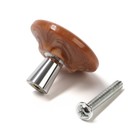 Ручка-кнопка CAPPIO PK106, d=32 мм, пластик, цвет хром/дерево, 8 шт. - фото 31970557