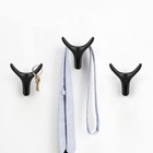 Крючок мебельный CAPPIO OX, двухрожковый, цвет черный, 3 шт. - фото 809677227