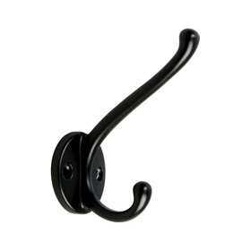 Крючок мебельный CAPPIO LINE, двухрожковый, цвет черный, 4 шт.