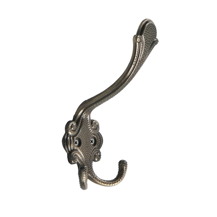 Крючок мебельный ТУНДРА TKT005, трехрожковый, бронза, 4 шт.