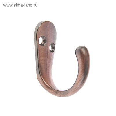 Крючок мебельный ТУНДРА TKO008, однорожковый, медь, 8 шт. TMP