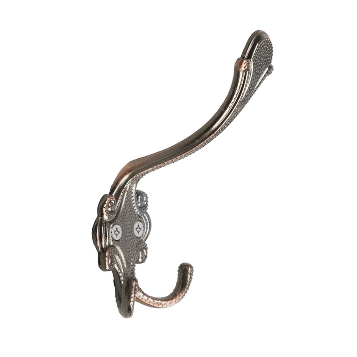 Крючок мебельный ТУНДРА TKT005, трехрожковый, медь, 4 шт. TMP - Фото 1