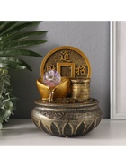 Фонтан настольный с подсветкой «Монета. Богатство», 16×16×20 см - Фото 5