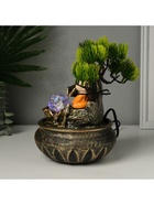 Фонтан настольный с подсветкой «Маленький Хотей у дерева», от сети, 16×18×24 см, МИКС 10662376