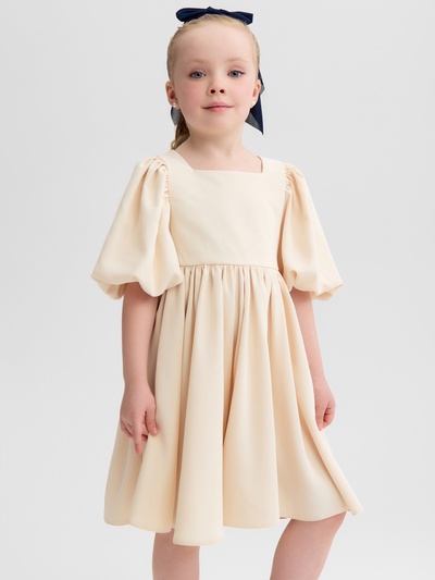 Платье нарядное для девочки MINAKU: Party Dress, цвет молочный, рост 104-110 см