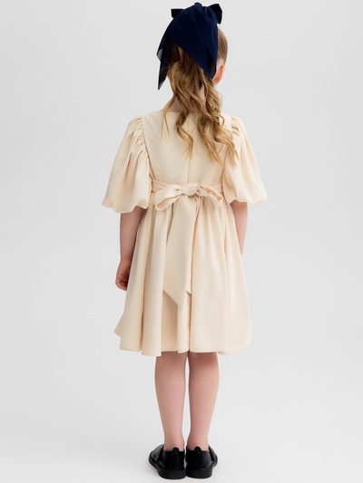 Платье нарядное для девочки MINAKU: Party Dress, цвет молочный, рост 104-110 см