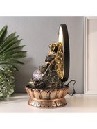 Фонтан настольный с подсветкой «Ганеша в золотом около водопада - Рука», от сети, 25×20×34 см 10692321