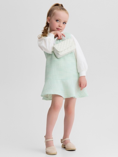 Сарафан для девочки, MINAKU: Party Dress, зеленый, рост 104 см