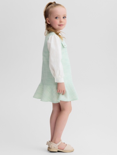 Сарафан для девочки, MINAKU: Party Dress, зеленый, рост 104 см