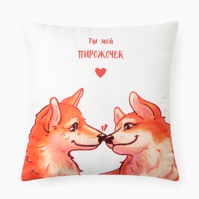 Подушка декоративная «Этель. Влюблённая парочка», 40×40 см, велюр