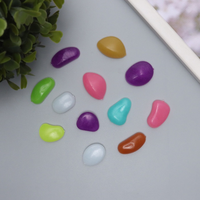 Декор для творчества пластик светится в темноте «Разноцветные камешки», набор 12 шт.