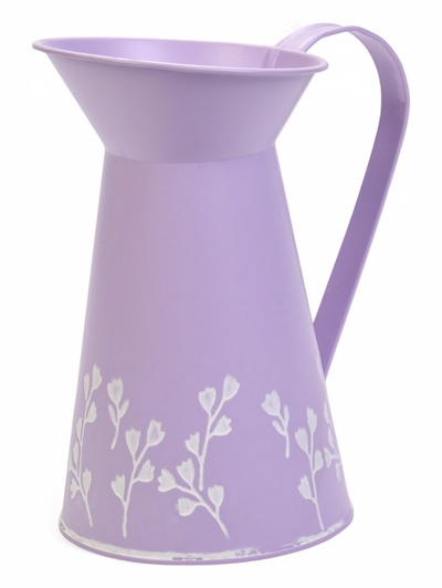 Кашпо - ваза «Кувшин Ландыши», 12×12×20 см, 1.5 л, лавандовое