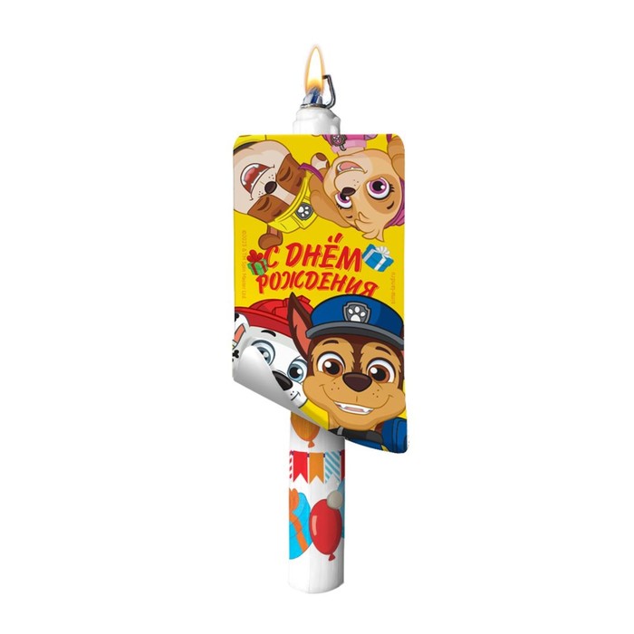 Свеча в торт сюрприз, с открыткой, Щенячий патруль