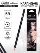 Карандаш художественный Calligrata TOP, чернографитный, 5B, шестигранный - Фото 1