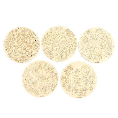 Заготовки для творчества. Роспись по дереву «Русские узоры», хохлома, 5 шт