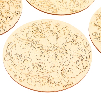 Заготовки для творчества. Роспись по дереву «Русские узоры», хохлома, 5 шт