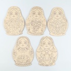 Заготовки для творчества. Роспись по дереву «Матрешки», 5 шт. - Фото 2